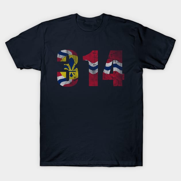 314 St Louis Flag Missouri T-Shirt by E